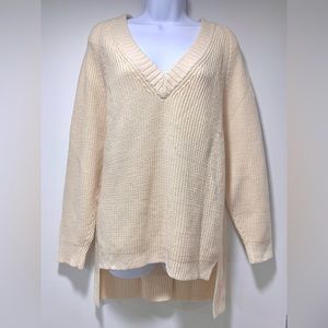 Express Cream Beige Knit Oversized Sweater Size XS